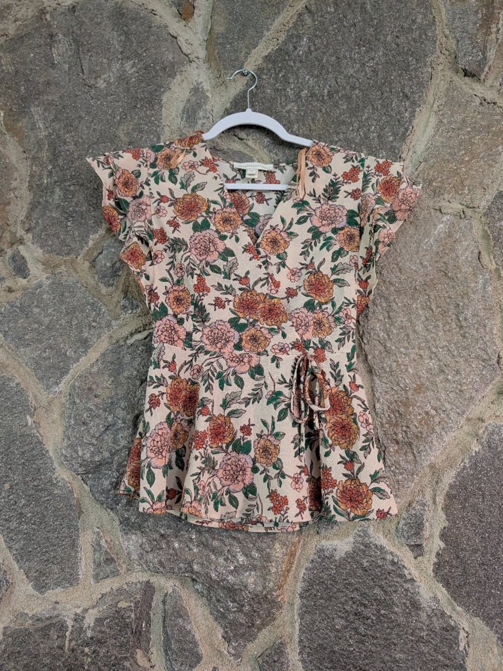 Floral Wraparound Blouse